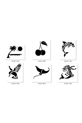 Ai̇rbrush Tattoo Yunus Ki̇raz Geçi̇ci̇ Dövme Şablonu Seti̇ Sadece Desen