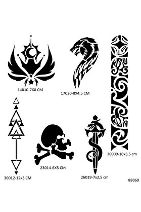 Ai̇rbrush Tattoo Kol Şeri̇t 6 Adet Geçi̇ci̇ Dövme Şablonu Sadece Desen