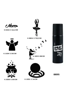 Ai̇rbrush Tattoo Hayal Gücü Modelleri̇ Spray Tattoo Geçi̇ci̇ Dövme Seti̇ Dark Si̇yah Sprey