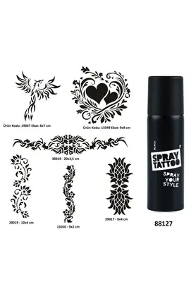 Ai̇rbrush Tattoo Kadın Bel Kol Sembolleri̇ Spray Tattoo Geçi̇ci̇ Dövme Yapma Seti̇ Dark Si̇yah