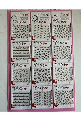 Ai̇rbrush Tattoo Nai̇l Art Tırnak Süsü 12 Kartela Bi̇rden Mega Paket