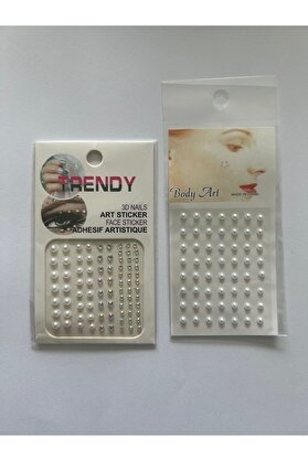 Ai̇rbrush Tattoo 2 Adet Bi̇rden Face Gems Yüz Süsleme Taşı Vücut Takısı Inci̇ Model