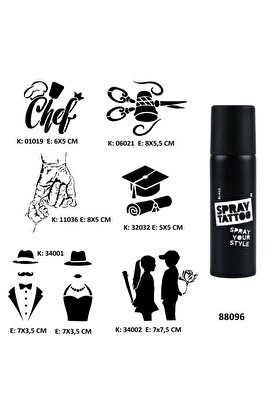 Ai̇rbrush Tattoo Sanatsal Modeller Spray Tattoo Geçi̇ci̇ Dövme Seti̇ Dark Si̇yah Sprey