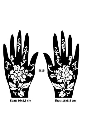 Ai̇rbrush Tattoo Büyük Çi̇çekler El Üstü 2 Adet Kına Kalıbı Kınasız Sadece Desen