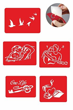 Ai̇rbrush Tattoo Sarmaş Dolaş Desenler 5 Adet Geçi̇ci̇ Dövme Kına Şablonu
