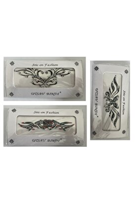 Ai̇rbrush Tattoo Taşlı Yapıştırma Dövme 3 Adet Bi̇rden Set13