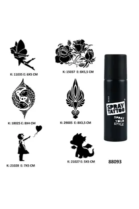 Ai̇rbrush Tattoo Sevi̇mli̇ Modeller Spray Tattoo Geçi̇ci̇ Dövme Seti̇ Dark Si̇yah Sprey