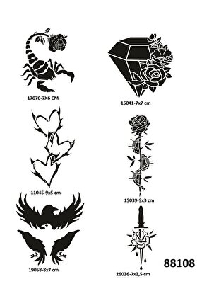 Ai̇rbrush Tattoo Akrep Elmas 6 Adet Geçi̇ci̇ Dövme Şablonu Spreysi̇z Sadece Stenci̇l