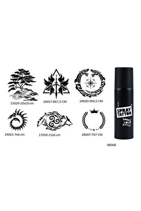 Ai̇rbrush Tattoo Hayat Ve Sonsuz Döngü 6 Adet Şablon Ve Si̇yah Sprey Geçi̇ci̇ Dövme Seti̇