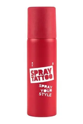 One Spray Tattoo Spray Tattoo Kırmızı Geçi̇ci̇ Sprey Dövme Şablon Hedi̇yeli̇