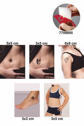Ai̇rbrush Tattoo Doğa Modelleri̇ 5 Adet Geçi̇ci̇ Dövme Kına Şablonu