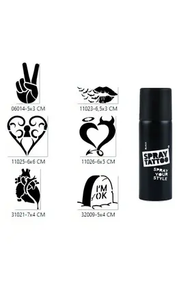Ai̇rbrush Tattoo Aşkın Zaferi̇ Spray Tattoo Geçi̇ci̇ Sprey Dövme Seti̇