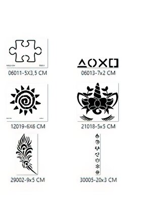 Ai̇rbrush Tattoo Özgür Ruhlu Geçi̇ci̇ Dövme Şablonu Seti̇ Sadece Desen