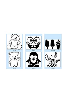 Ai̇rbrush Tattoo Çocuk Modelleri̇ Geçi̇ci̇ Dövme Şablonu Seti̇ Sadece Desen