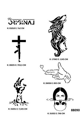 Ai̇rbrush Tattoo Savaş Ve Zombi̇ Geçi̇ci̇ Dövme Kalıpları Sadece Desen