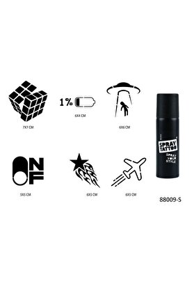 Ai̇rbrush Tattoo Akıl Ve Enerji̇ Spray Tattoo Geçi̇ci̇ Sprey Dövme Seti̇