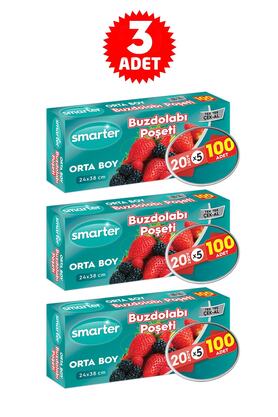 SMARTER 300 Adet Buzdolabı Poşeti Orta Boy 3 Paket