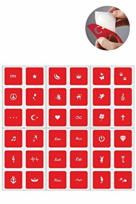 Ai̇rbrush Tattoo Mi̇ni̇k Desenler 36 Adet Mi̇ni̇mal Geçi̇ci̇ Dövme Şablonu