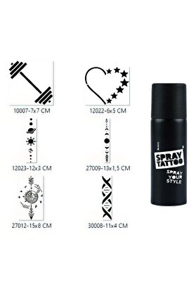 Ai̇rbrush Tattoo Şeri̇t Pusula Spray Tattoo Geçi̇ci̇ Sprey Dövme Seti̇