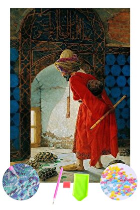Hondep 5D Elmas Boyama – Kaplumbağa Terbi̇yeci̇si̇ | 40X50 Cm - Tuvale Geri̇li̇ Di̇amond Pai̇nti̇ng Mozai̇k Tablo
