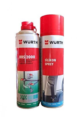 Würth Si̇li̇kon Sprey 500 Ml + Yağlama Sprey Hhs 2000 500 Ml