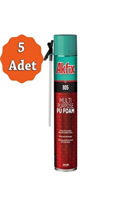 Akfix 805 Çok Amaçlı Poliüretan Pipetli Pu Köpük 850 g  5 Adet