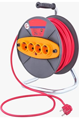 ozaslan Seyyar Çoklu Makaralı Uzatma Ara Kablosu 3*2.5 Mm (kalın) Işıklı 50 Metre
