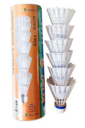 Delta Yüksek Hız Sevenler İçin Pratik Kutusunda 6 Adet Mantar Kafa Deluxe Badminton Topu