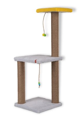 PUGALO 82 Cm Gri Iki Katlı Kedi Tırmalama Tahtası Catnipli Tırmalama Tahtası Minder Yüzey