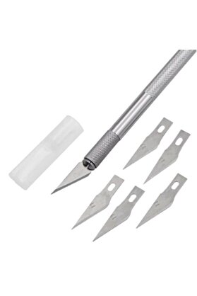 DESİGN Design Knife Tasarım Hobi Kretuar Bıçağı 5 Uç Yedekli Set