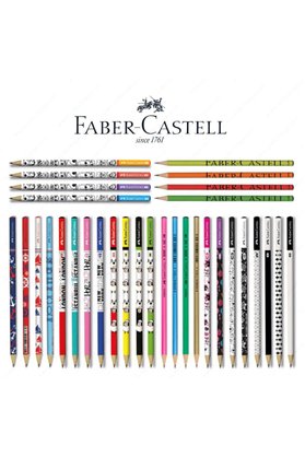 Faber Castell Sırımsı Faber Castel Lüx Mercanlı Karışık Yuvarlak Kurşun Kalem 12 Adet