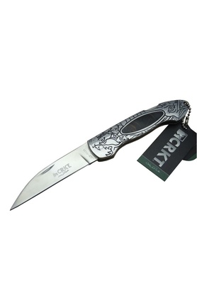 evimdeyokyok CRKT CR 0124 Kamp Çakı 20 cm - Metal Desenli Sap, Kılıflı, Kutulu