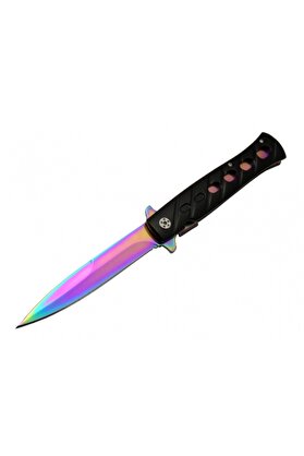 evimdeyokyok Venom K033 Gökkuşağı Kamp Çakı 23cm- Yarı Otomatik