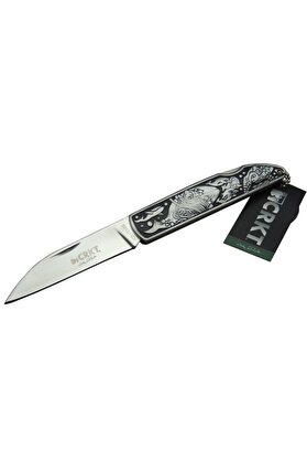 evimdeyokyok CRKT CR 0102 Kamp Çakı 20 cm - Balık Desenli Metal Sap, Kılıflı, Kutulu