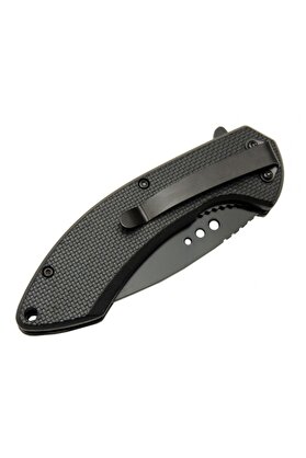 evimdeyokyok 4215 Kırmızı Kamp Çakı 20cm- Yarı Otomatik, Oluklu