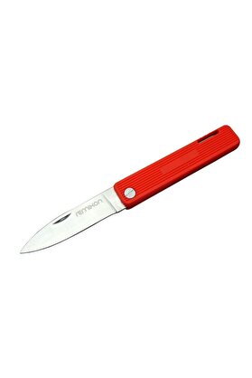 evimdeyokyok Remixon K200RED Kamp / Bahçe Çakı Kırmızı 18 cm - Manuel, Plastik Sap