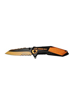 evimdeyokyok 4171 Turuncu Kamp Çakı 21cm - Yarı Otomatik, Testere Detaylı