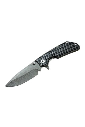 evimdeyokyok Damascus DMS 2 16 Gri Kamp Çakı 21cm- Yarı Otomatik, Metal Sap