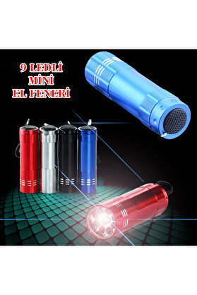 Ethab Ti̇caret Süper Parlak 9 Ledli̇ Metal Mi̇ni̇ El Feneri̇