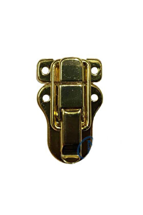 evimdeyokyok Sandık, Kutu Klipsi, Ön Kilidi - 48x30mm, Altın, 100 Adet