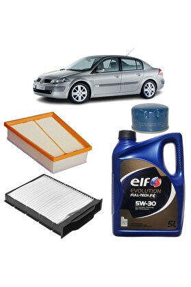 MAİS Renault Megane 2 3plus Filtre Bakım Seti 1.5 Dci Elf Yağlı 2002-2005 Kit2093c