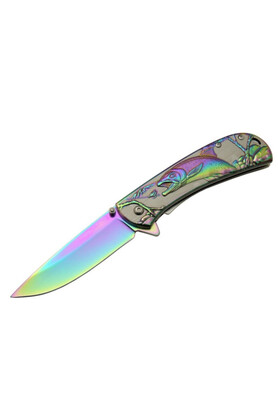 evimdeyokyok Balık Çakı YST5954RB Gökkuşağı 20 cm Manuel