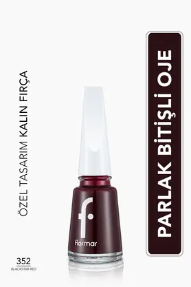 Flormar Klasik Parlak Bitişli Yüksek Pigmentli Oje -nail Enamel- 352 Blackstar Red New- 8682536035934
