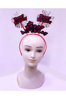 Ethab Ti̇caret Happy Bi̇rthday Yazılı Püsküllü Neon Kırmızı Renk Doğum Günü Tacı 22X19 Cm