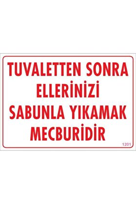 Ethab Ti̇caret Elleri̇ni̇zi̇ Yıkayınız Uyarı Levhası 25X35 Kod1201