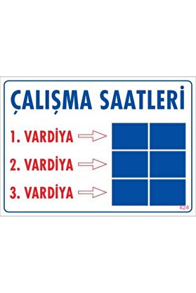 Ethab Ti̇caret Çalışma Saatleri̇ Uyarı Levhası 25X35 Kod424