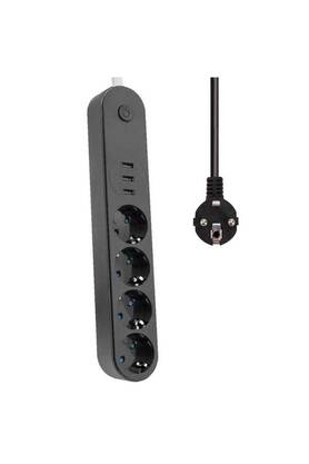 Evi̇mdeyokyok Akım Korumalı Isıya Dayanıklı 4 Lü 2 Mt Uzatma 3 Adet Usb 3402