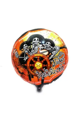 Evi̇mdeyokyok Kuru Kafalı Korsanlar Halloween Şeki̇lli̇ Folyo Balon 45 Cm