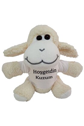 Evi̇mdeyokyok Hoşgeldi̇n Kuzum Ti̇şörtlü Peluş Kuzu