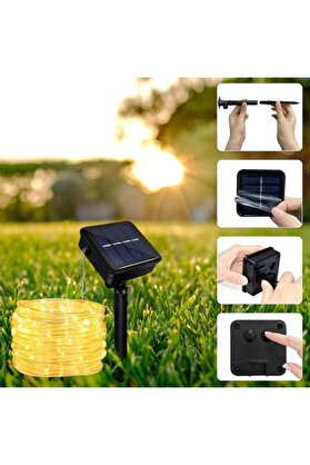 evimdeyokyok 10 Metre Güneş Enerjili Hortum LED Işık